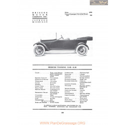 Briscoe Touring Car 8 38 Fiche Info 1916