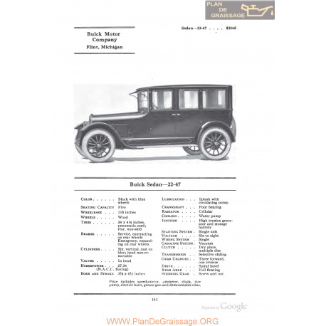 Buick Sedan 22 47 Fiche Info 1922