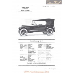 Buick Touring 22 49 Fiche Info 1922