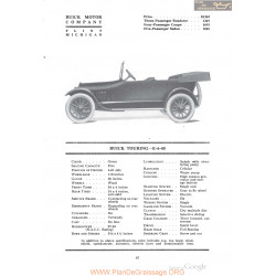 Buick Touring E 6 45 Fiche Info 1918