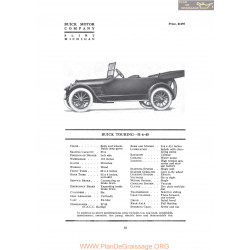 Buick Touring H 6 45 Fiche Info 1919