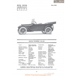 Buick Touring K 6 45 Fiche Info 1920