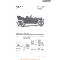 Buick Twenty Nine Fiche Info 1912