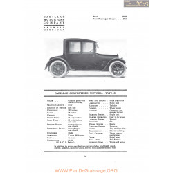 Cadillac Convertible Victoria Type 55 Fiche Info 1917