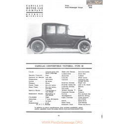 Cadillac Convertible Victoria Type 55 Fiche Info Mc Clures 1917