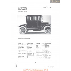 Cadillac Coupe Fiche Info 1912