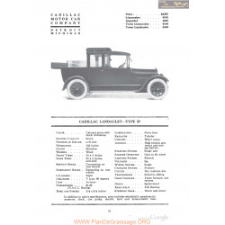 Cadillac Landaulet Type 57 Fiche Info 1918