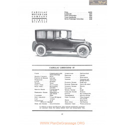 Cadillac Limousine 57 Fiche Info 1919