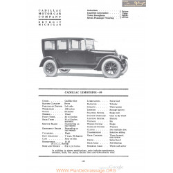 Cadillac Limousine 59 Fiche Info 1920