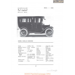 Cadillac Limousine Fiche Info 1912
