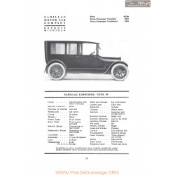 Cadillac Limousine Type 55 Fiche Info 1917