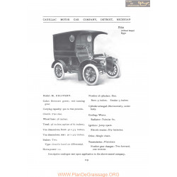 Cadillac M Delivery Fiche Info 1907