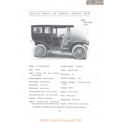 Cadillac Model L Limousine Fiche Info 1906