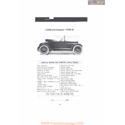 Cadillac Roadster Type53 Fiche Info 1916
