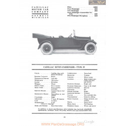 Cadillac Seven Passenger Type 57 Fiche Info 1918