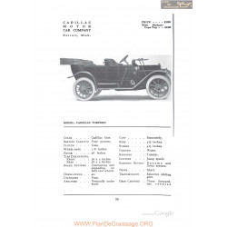 Cadillac Torpedo Fiche Info 1912