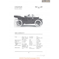 Cartercar R Fiche Info 1912