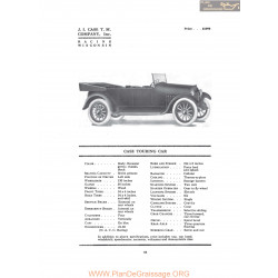 Case Touring Car Fiche Info 1916