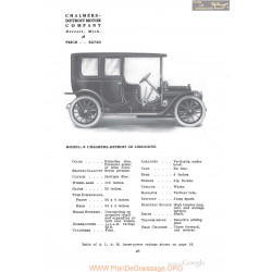 Chalmers Detroit K 30 Limousine Fiche Info 1910