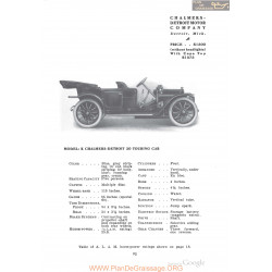 Chalmers Detroit K 30 Touring Fiche Info 1910