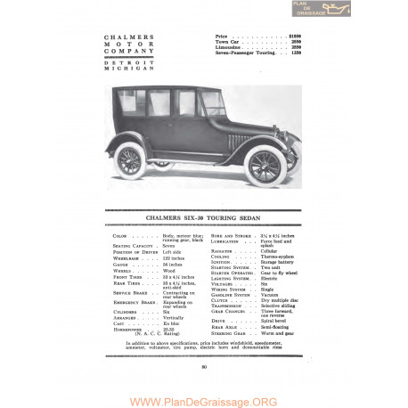 Chalmers Six 30 Touring Sedan Fiche Info 1917