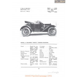 Chalmers Thirty Torpedo Roadster Model 9 Fiche Info 1912