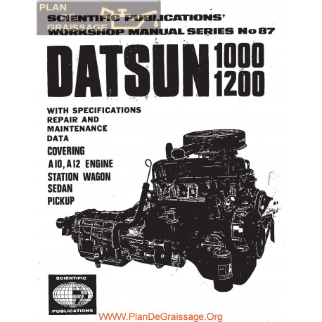 Datsun 1000 1200 A10 A12 Engine Service Manual