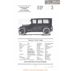 Chevrolet Fb42 Sedan Fiche Info 1922