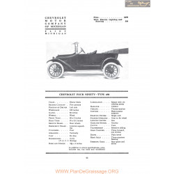 Chevrolet Four Ninety Type 490 Fiche Info 1916