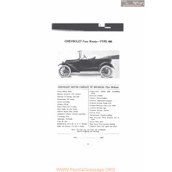Chevrolet Four Ninety Type 490 Fiche Info Mc Clures 1916