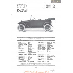 Chevrolet Touring 490 Fiche Info 1918