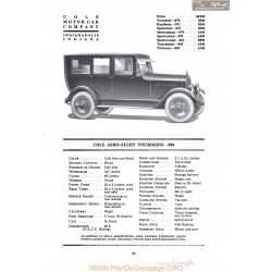 Cole Aero Eight Tourosine 884 Fiche Info 1920