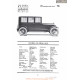 Columbia Six Sedan 20cs Fiche Info 1920