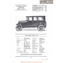 Crow Elkhart Sedan S 67 Fiche Info 1922