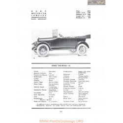 Dort Touring 11 Fiche Info 1919