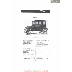 Ford Sedan Fiche Info 1916