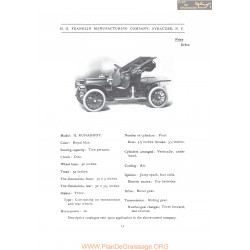 Franklin Model G Runabout Fiche Info 1907