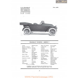 Franklin Touring Series 9 Fiche Info 1917