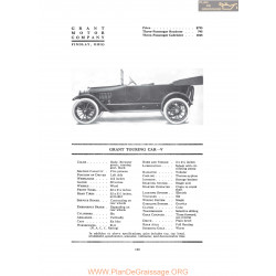 Grant Touring Car V Fiche Info 1916