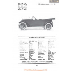 Hackett Four Touring Fiche Info Mc Clures 1917