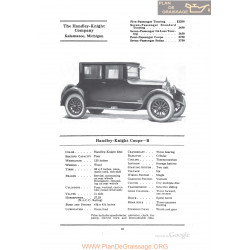 Handley Knight Coupe B Fiche Info 1922