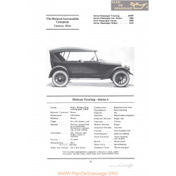 Holmes Touring Series 4 Fiche Info 1922