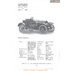 Hudson 20 Fiche Info 1910