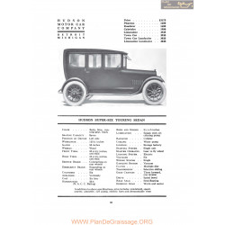Hudson Super Six Touring Sedan Fiche Info 1917