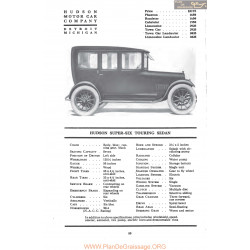 Hudson Super Six Touring Sedan Fiche Info Mc Clures 1917