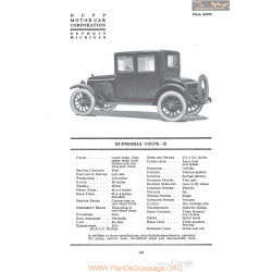 Hupp Hupmobile Coupe R Fiche Info 1920