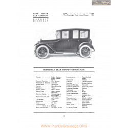 Hupp Hupmobile Year Round Touring Car Fiche Info 1916