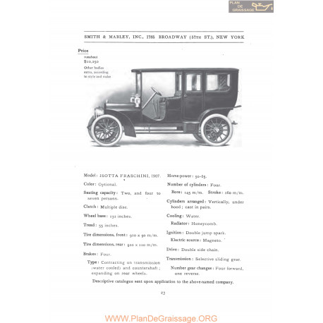 Isotta Fraschini 50 65 1907 Fiche Info 1907