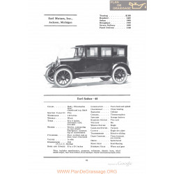 Jackson Earl Sedan 40 Fiche Info 1922