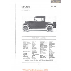 King Eight Roadster Fiche Info 1917